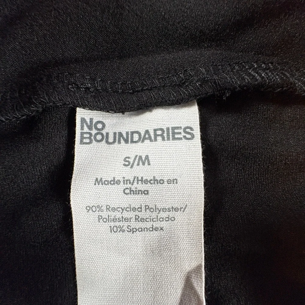 No Boundaries Women's Shorty Shorts Black Soot‎ High Rise Recycled Poly S/M NWT